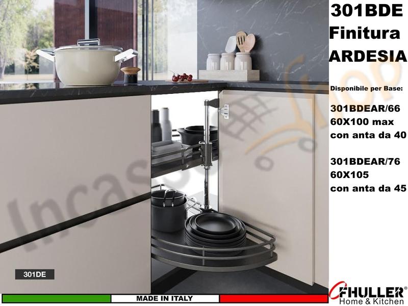 Cestello Mezzaluna Girevole x Base Min.100X60 Anta 40 Ardesia