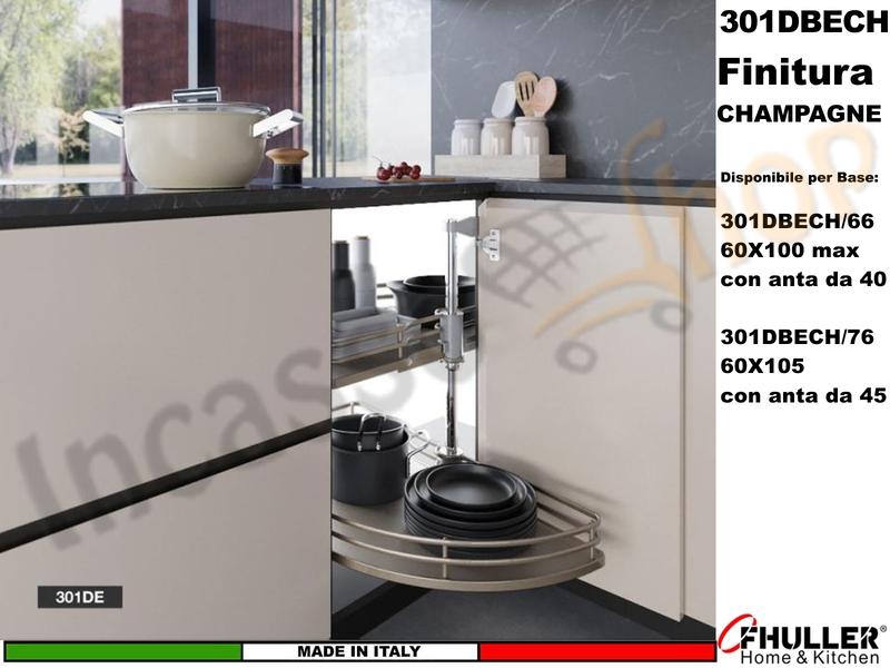 Cestello Mezzaluna Girevole x Base Min.100X60 Anta 40 Champagne