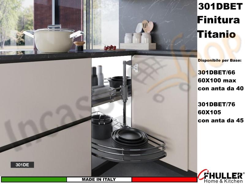 Cestello Mezzaluna Girevole x Base Min.100X60 Anta 40 Titanio Ardesia