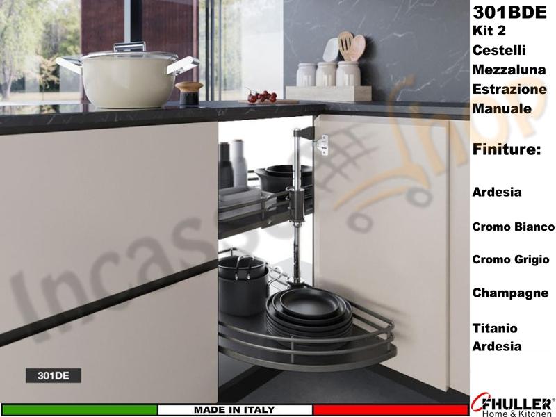 Cestello Mezzaluna Girevole x Base Min.100X60 Anta 40 Vari Colori