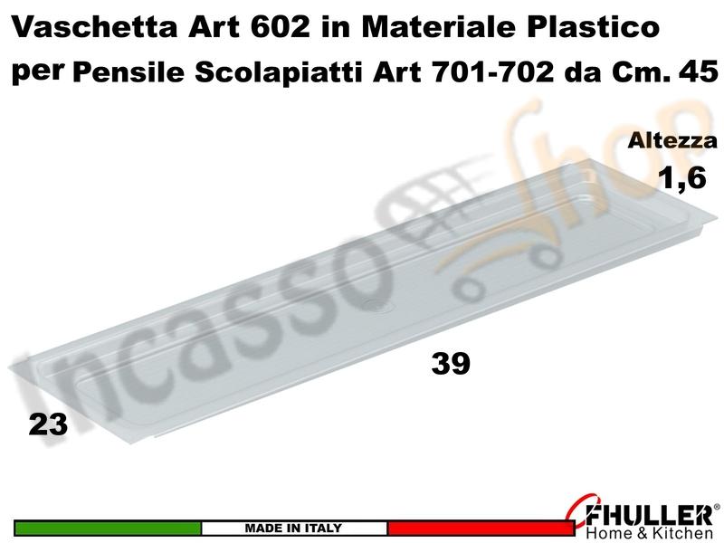 Vaschetta Raccogligocce Trasparente INOXA 602/45TR Per Scolapiatti da 45