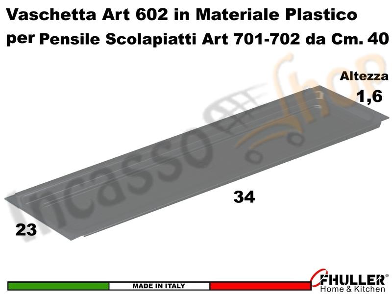 Vaschetta Raccogligocce ARDESIA INOXA 602/40TR Per Scolapiatti da 40
