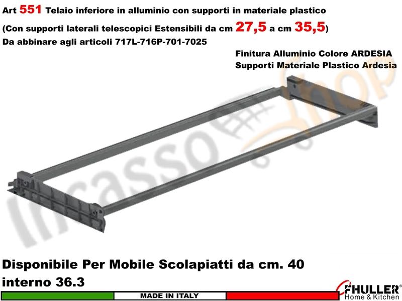 Telaio ARDESIA Scolapiatti FHULLER 551 da 40 Interno 36,4 Estensibile da 27 a 35