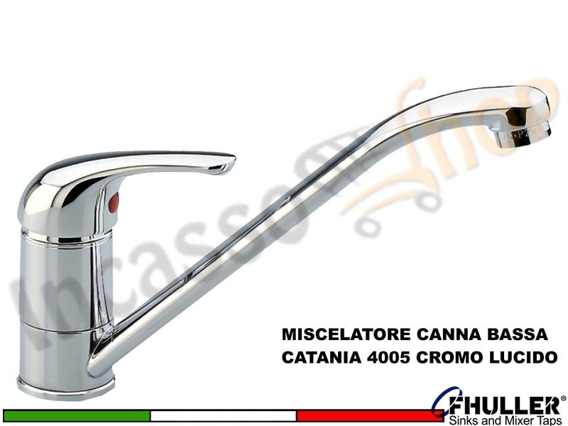 FHULLER Rubinetto Miscelatore Cucina CATANIA EUROPA 4005CR Canna Bassa Cromo