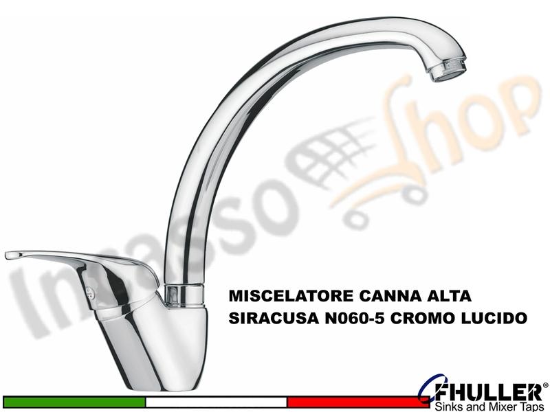 FHULLER Rubinetto Miscelatore Cucina SIRACUSA VANCUVER N060-05 Canna Alta Cromo