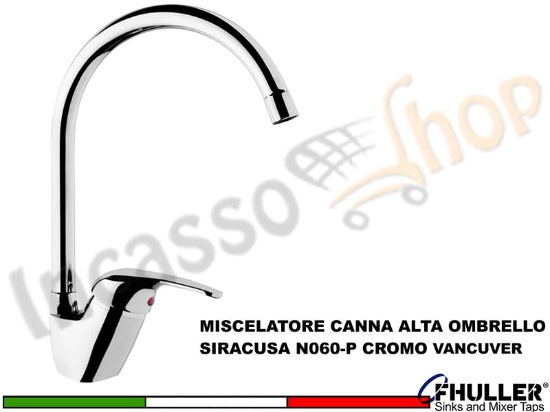 FHULLER Rubinetto Miscelatore Cucina SIRACUSA VANCUVER N060-P Canna Cigno Cromo