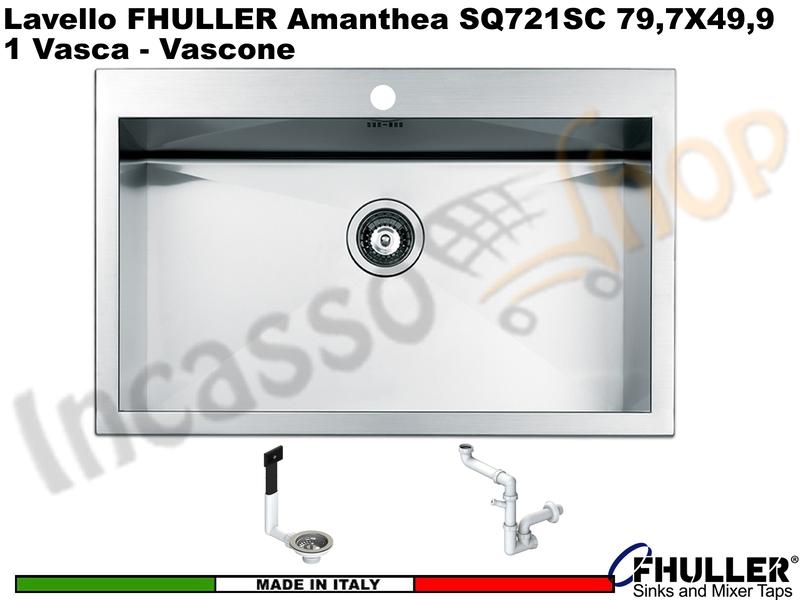 Lavello APELL - FHULLER SQ72ISC Serie AMANTHEA 1 Vasca 78,7x49 Acciaio Inox Satinato