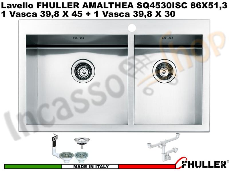 Lavello APELL - FHULLER SQ4530ISC Serie AMALTHEA 2 Vasche 86X51,3 Acciaio Inox