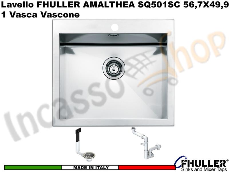 Lavello APELL - FHULLER SQ501ISC Serie AMALTHEA 1 Vasca 56,7X49,9 Acciaio Inox