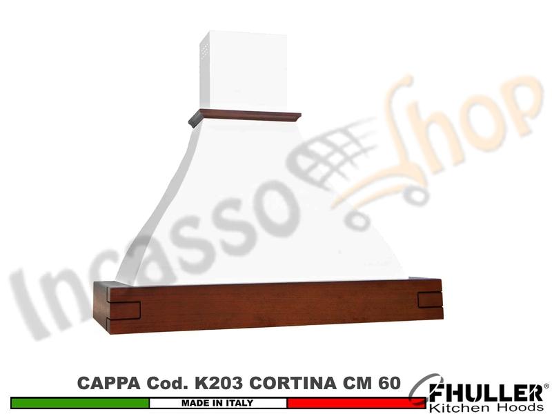 Cappa FHULLER Parete Rustica Cortina 60 Legno Frassino o Tiglio Grezzo Motore 420