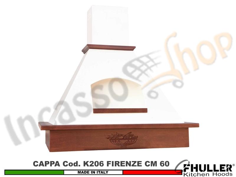 Cappa Parete Rustica FIRENZE 60 Legno Frassino o Tiglio Grezzo + MOTORE 420 m³/h