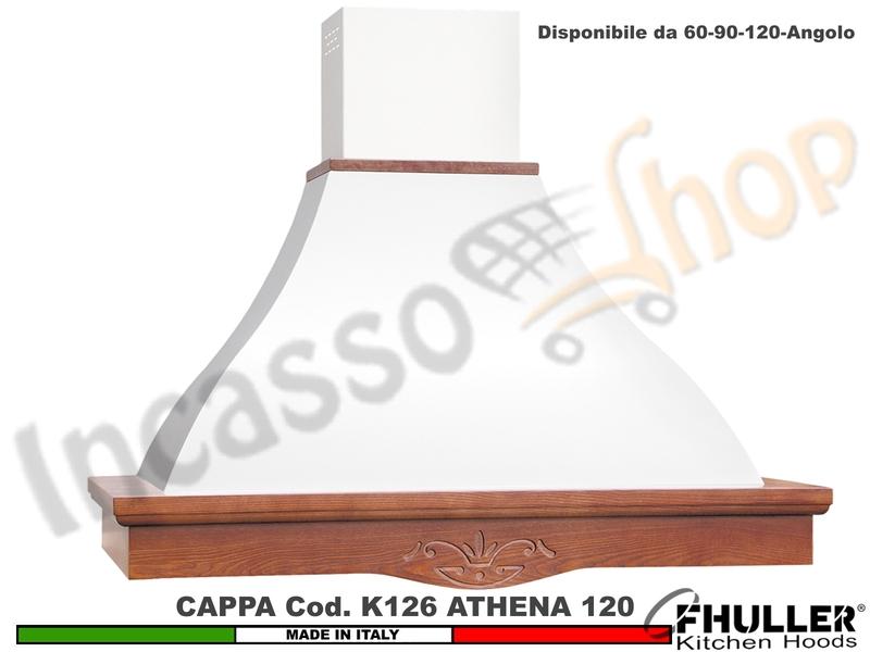Cappa FHULLER Parete Rustica Athena 120 Legno Frassino/Tiglio Grezzo + MOTORE