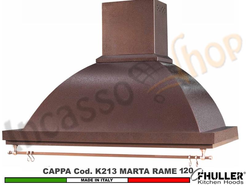 Cappa FHULLER Parete Rustica Marta 120 Vernice RAME Con Tubo Rame + Motore