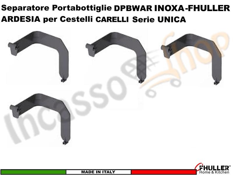 INOXA-FHULLER Set 4 Separatori Portabottiglie ARDESIA Per Cestelli Serie UNICA 10-11-12-16