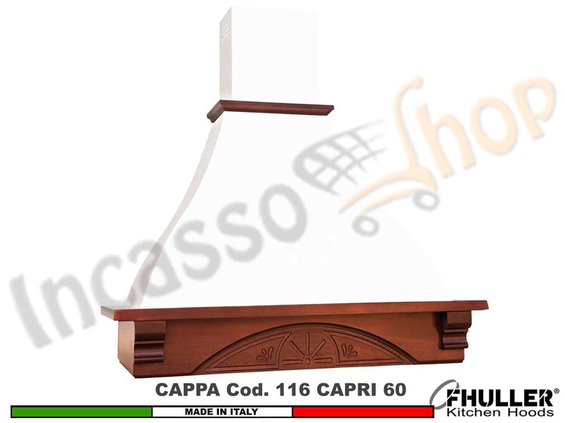 Cappa Rustica CAPRI 60 Legno Frassino o Tiglio Grezzo Motore 420 m³/h