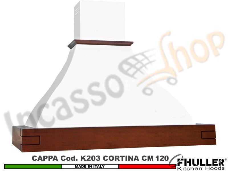 Cappa FHULLER Parete Rustica Cortina 120 Legno Frassino /Tiglio Grezzo + MOTORE 420 m³/h