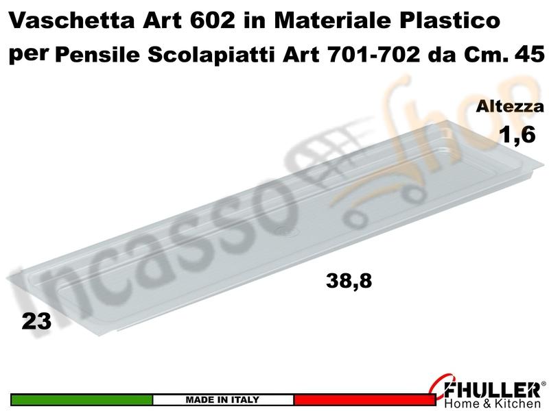 Vaschetta Raccogligocce Trasparente INOXA 602/45TR Per Scolapiatti da 45