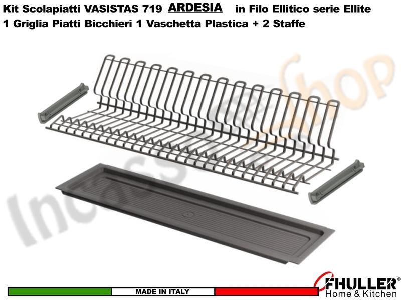 FHULLER Scolapiatti VASISTAS 719TP Pensile 120 Vaschetta INOX 2 Staffe ARDESIA