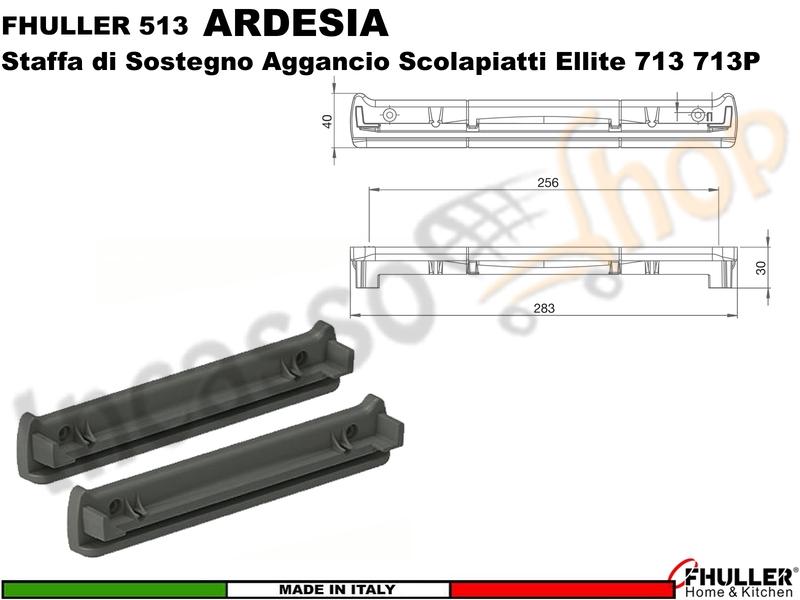 FHULLER 513 Staffa ARDESIA per Telaio Superiore. Da Abbinare Agli Scolapiatti 719