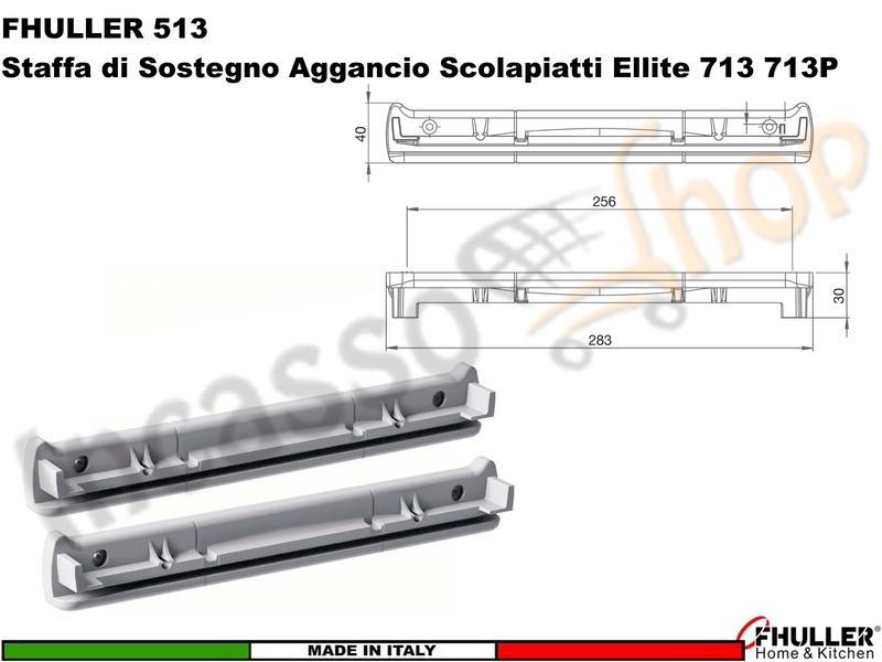 FHULLER 513 Staffa GRIGIO per Telaio Superiore. Da Abbinare Agli Scolapiatti 719