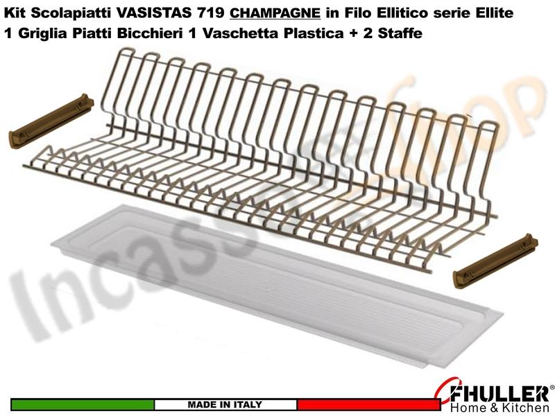 FHULLER Scolapiatti VASISTAS 719TP Pensile 120 Vaschetta INOX 2 Staffe CHAMPAGNE