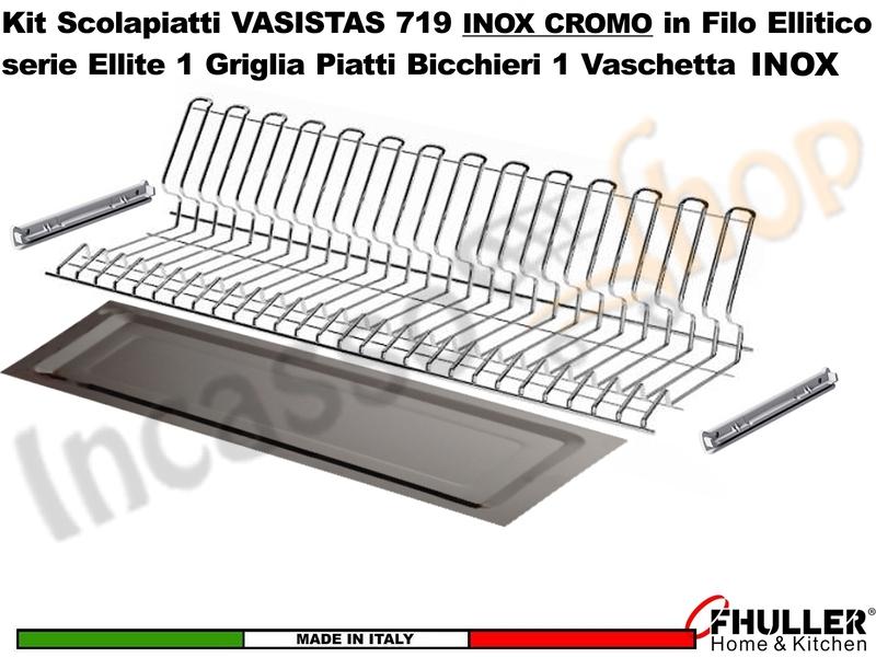 FHULLER Scolapiatti VASISTAS 719TP Pensile 120 Vaschetta INOX 2 Staffe IX CROMO
