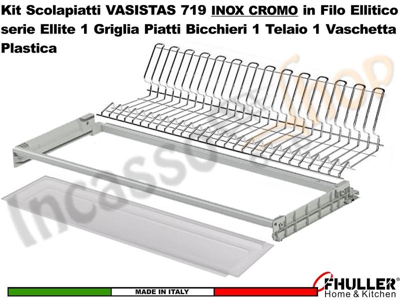 FHULLER Scolapiatti VASISTAS 719TP.T Pensile 80 1 Telaio 1 Vaschetta INOX CROMO