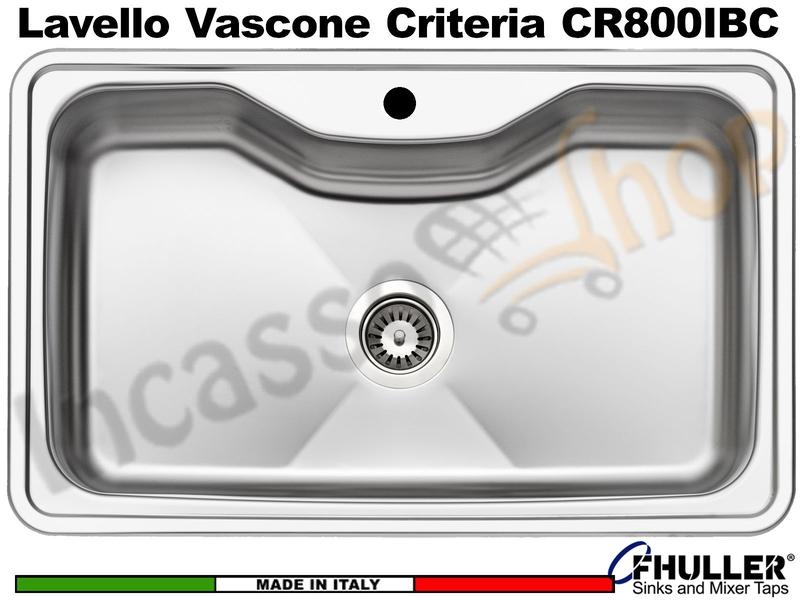 Lavello Apell Criteria Acciaio Spazzolato cm. 80X50 1 Vascone