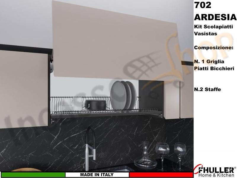 Scolapiatti Griglia Unica VASISTAS ARDESIA 702 Pensile 40 Interno 35,6 + 2 Staffe 901