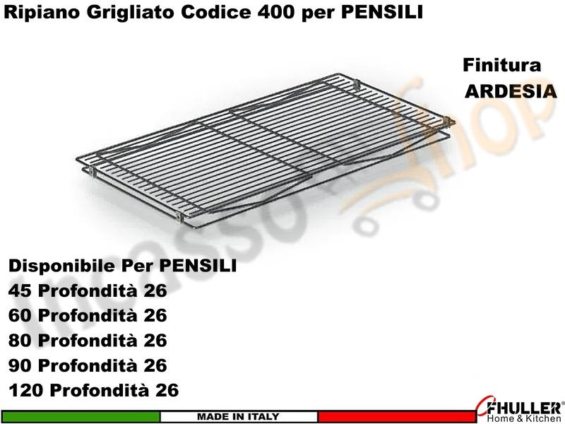 Ripiano Grigliato Mensola Pensile da 45 QUADRO 400/45-30AR Prof. 44 Ardesia