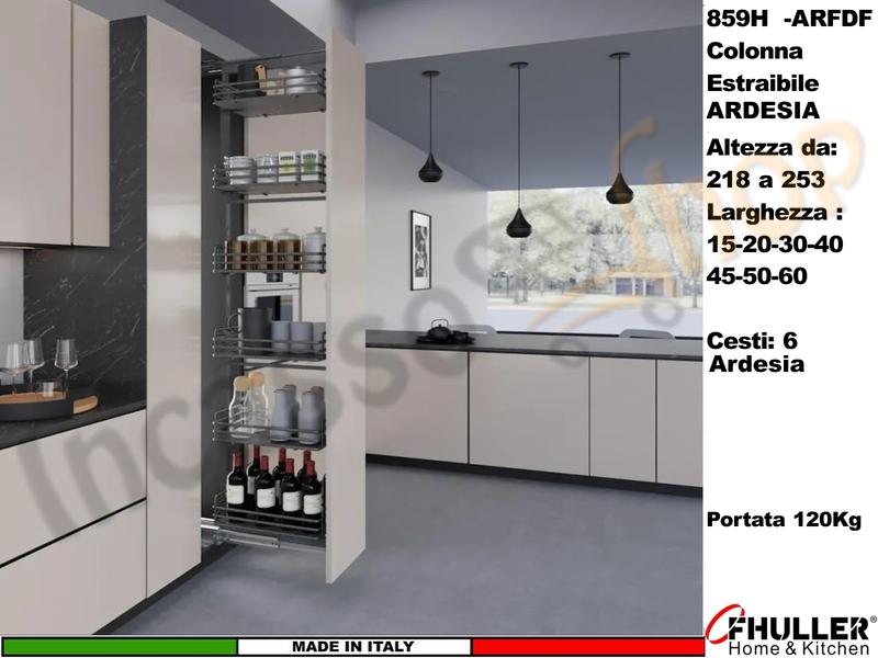 Colonna Dispensa Altissima Serie UNICA 859H 218 a 253 + 6 Cesti Ardesia da 15 a 60