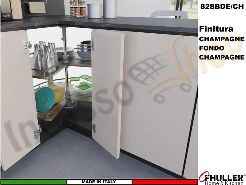 Cestello Girevole 2 Cesti 3/4 Base Min.80X80 Struttura Champagne Cesto Champagne