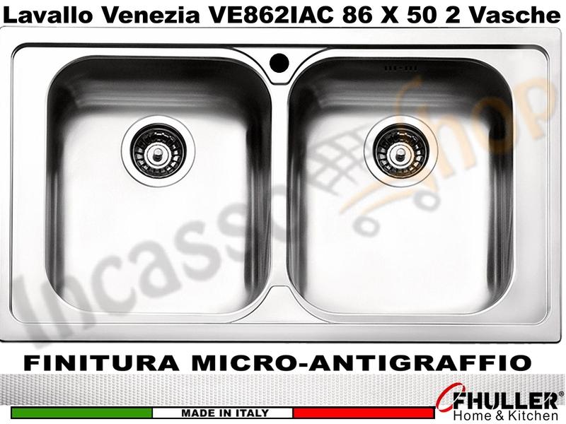 Lavello APELL-FHULLER Venezia Acciaio Antigraffio 86 X 50 2 Vasche