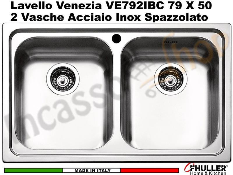 Lavello APELL-FHULLER Venezia Acciaio Spazzolato 79 X 50 2 Vasche
