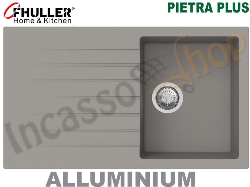 Lavello Incasso Apell-Fhuller PTPL861AL 86X50 1 Vasca + Gocc. Granito Alluminio