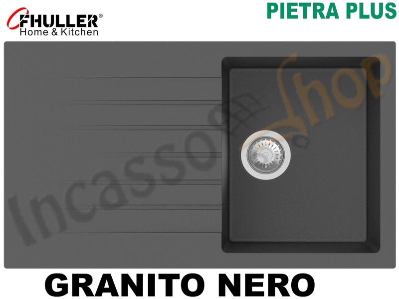 Lavello Incasso Apell-Fhuller PTPL861GB 86X50 1 Vasca + Gocciolat. Granito Nero