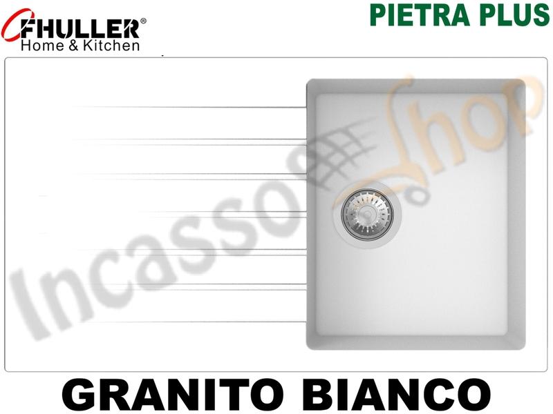 Lavello Incasso Apell-Fhuller PTPL861GW 86X50 1 Vasca + Gocciol. Granito Bianco