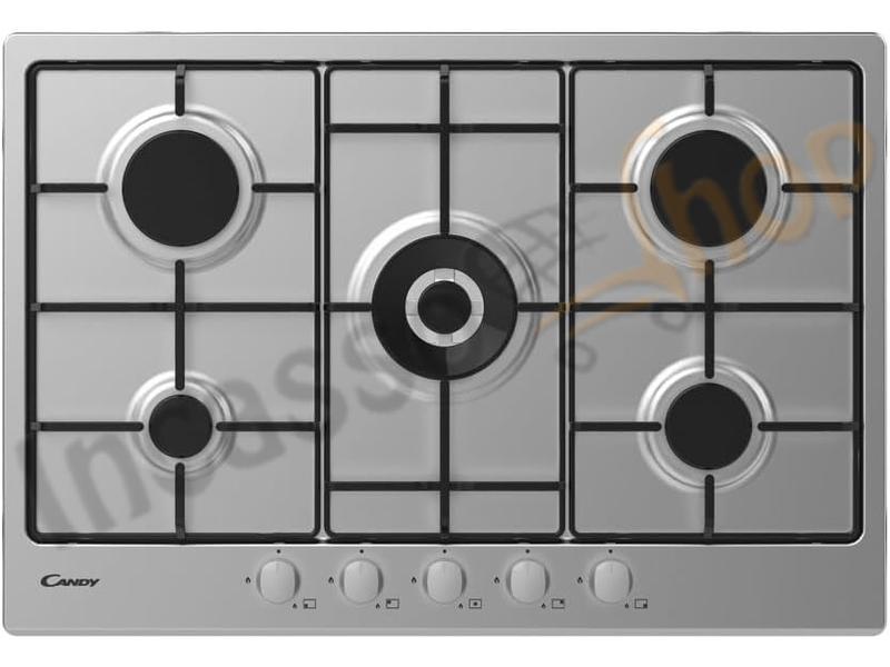 Piano Cottura 75 Candy CHW74WX 5 Fuochi con 1 Tripla Corona Finitura Inox