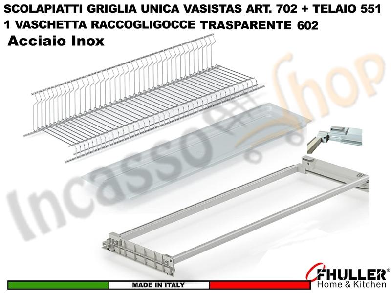 Kit Scolapiatti Vasistas Pensile 90 702/90 + Vaschetta 602 + Telaio 502