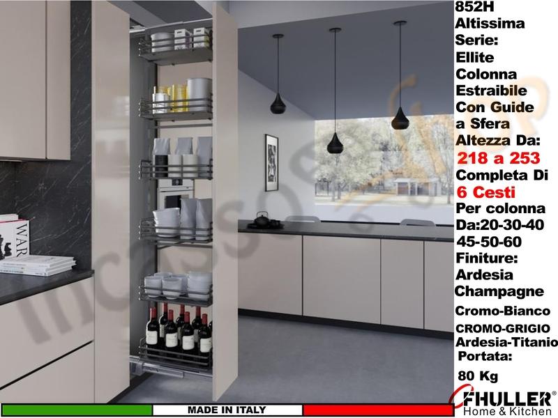 Colonna Estraibile Altissima ELLITE 852HE/40 da 218 Max 253 Larg.40 Vari Colori
