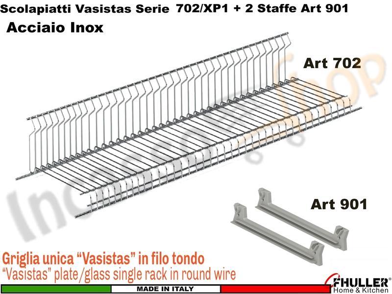 Kit Scolapiatti Vasistas Pensile 60 702/60 Griglia Unica + 2 Staffe 901