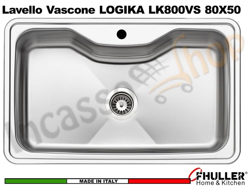 Lavello Vascone FHULLER LOGIKA LK800VS Acciaio Spazzolato 80X50 1 Vascone H19,1