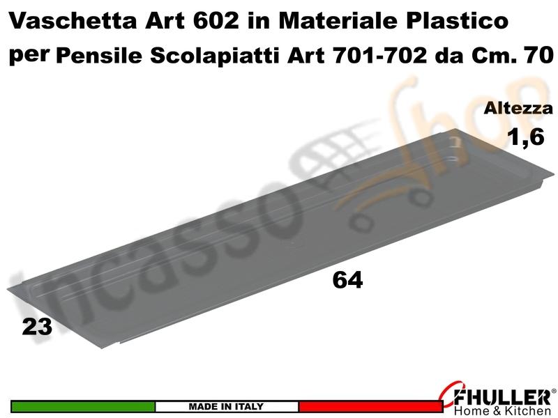 Vaschetta Raccogligocce ARDESIA INOXA 602/60AR Per Scolapiatti da cm. 60 701/702