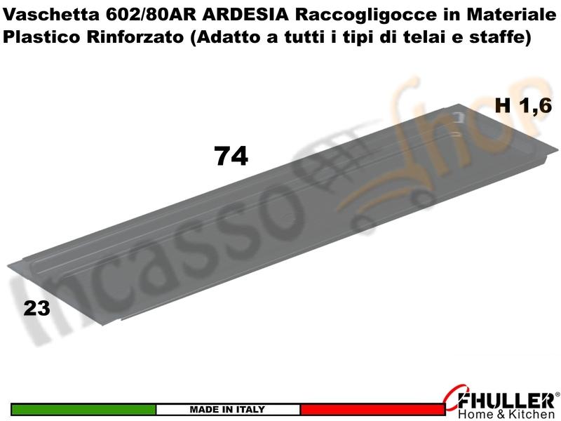 Vaschetta Raccogligocce ARDESIA INOXA 602/80AR Scolapiatti da 80 Interno 74