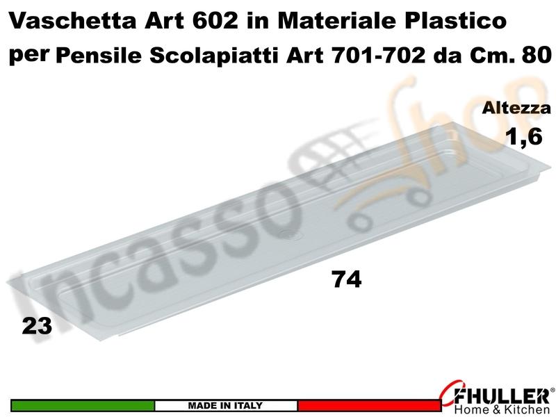 Vaschetta Raccogligocce Trasparente INOXA 602/80 Per Scolapiatti da 80 Interno 74