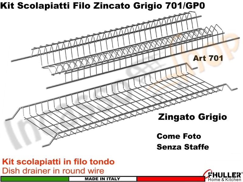 Scolapiatti INOXA-FHULLER Grigio Incasso Pensile 50 Interno 45,5 + Scatola