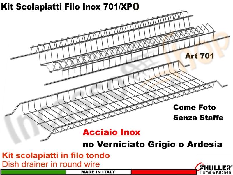 Scolapiatti FHULLER Griglia Piatti/Bicchieri ACCIAIO Incasso Pensile da 40 a 90