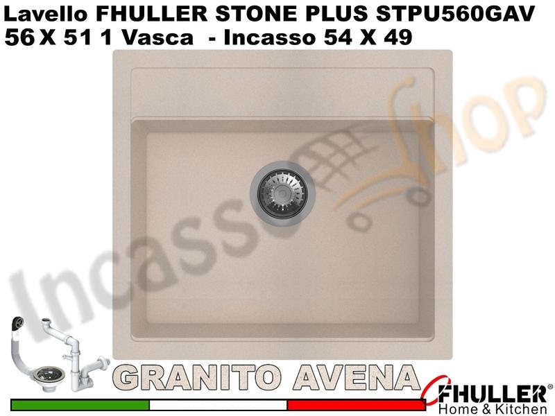 FHULLER Lavello incasso Cucina GRANITO STONE PLUS 56X51 1 Vasca AVENA