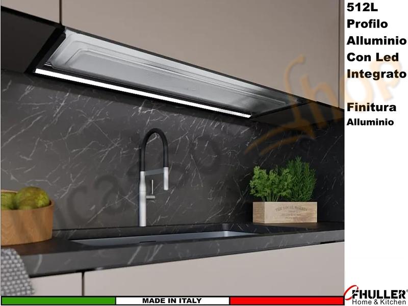 Profilo Alluminio 512L con Led Luce Bianca ad incastro Per Telaio Varie Misure