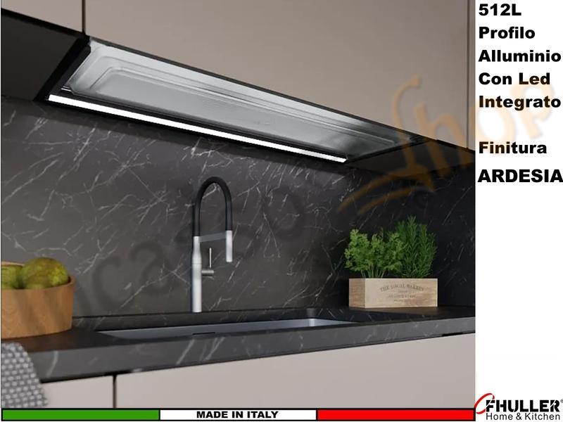 Profilo Alluminio ARDESIA 512L con Led Luce Bianca incastro Telaio Varie Misure